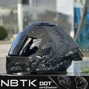 Nbtk Flip-Up Full Face Motorcycle Helmet, Abs Material with Eps Cushioning, Multiple Ventilation Ports, Removable Liner, Unisex All-Season Use, Motorcycle Helmet Visor
