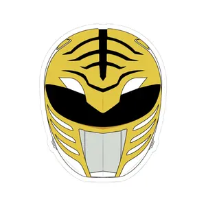 Power Rangers White Ranger Helmet Kiss-Cut Stickers, Decal, Laptop Sticker, Vinyl Sticker, Morphin Power Rangers Sticker