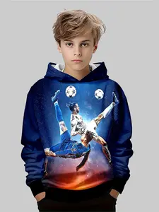 Men's C Ronaldo Uefa Champions League Hoodie, Field Twin Stars Design, Must-Have Fan Gear, Perfect Gift Choice