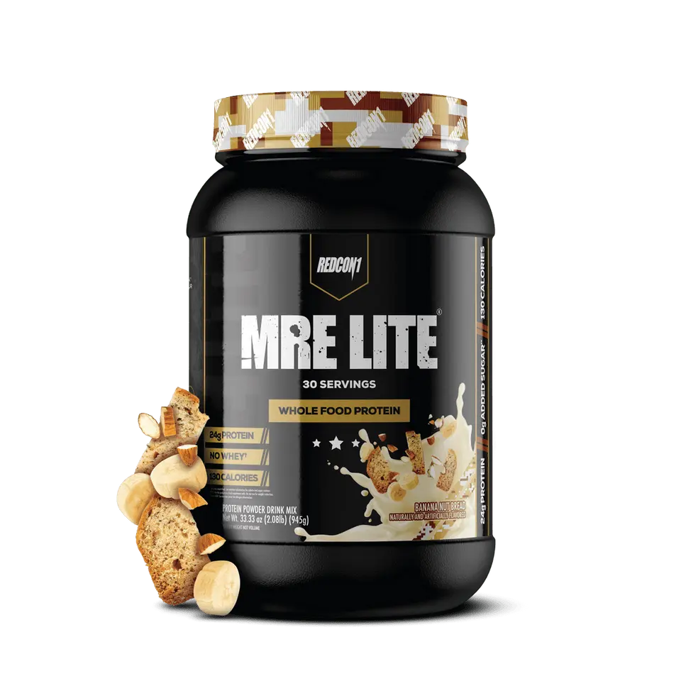 Redcon1 MRE Lite Whole Food Protein Meal Replacement - Whey-Free, Low-Calorie, 30 Servings - Gym Workout Supplements, Dietary Muscle Building Fitness Supplements