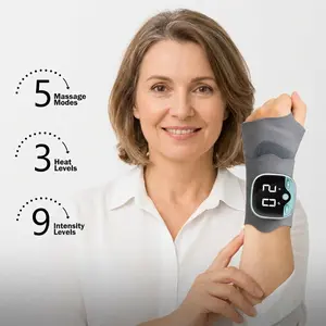 Upgraded Hand Massager with Heat - 5 Modes 9 Levels for Hands & Wrist Pain Relief, Portable Hand Relaxation, Gift for Mom Ice Roller