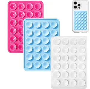3 Pcs Single-sided Silicone Suction Phone Case Mount, Non Slip Sticky Phone Grip for Cellphone, Silicon Adhesive Suction Cup Phone Mount, Strong Grip Holder for Selfies & Videos