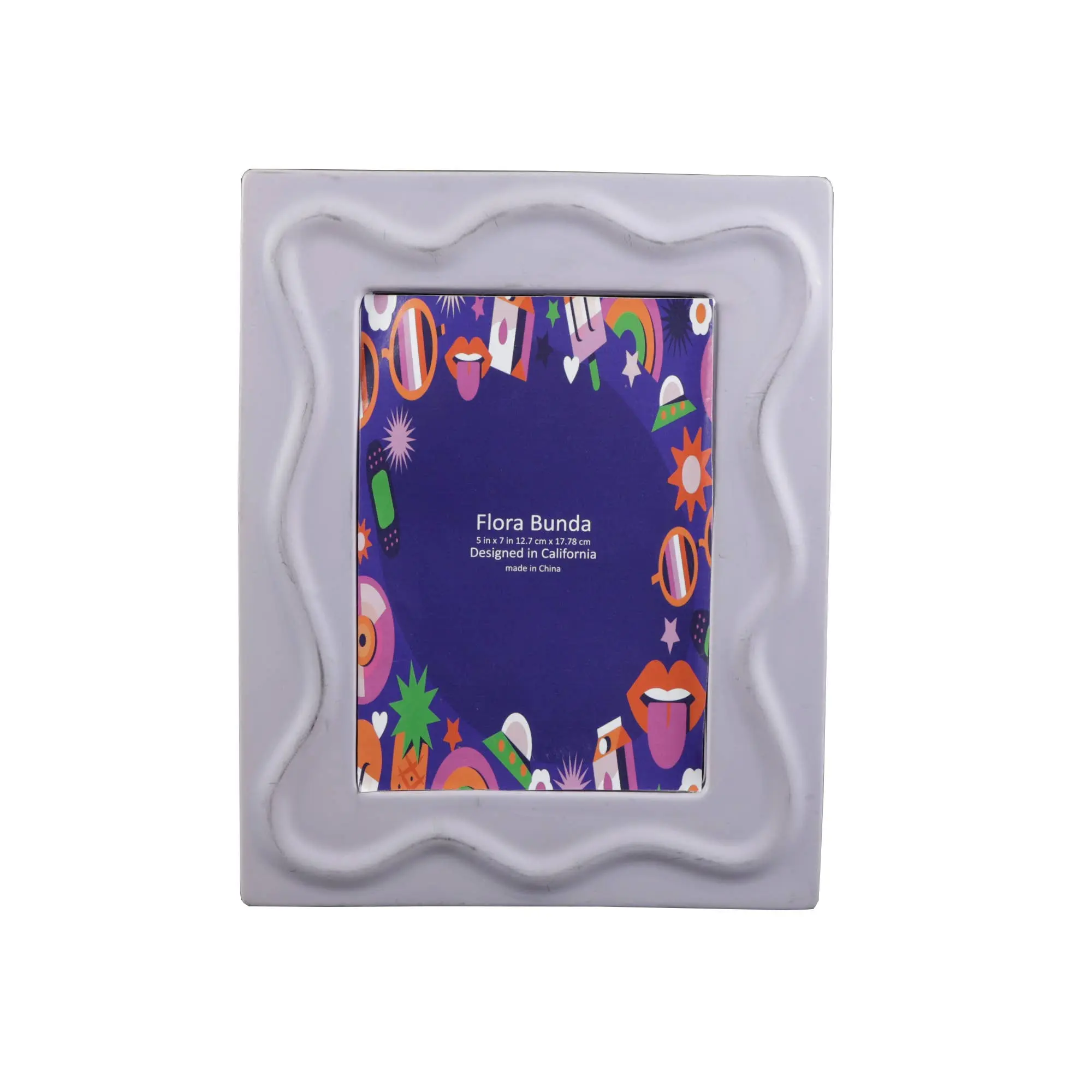 Flora Bunda 5 x 7 A Curve Line Ceramic Frame - Minimalist Decor for Photo