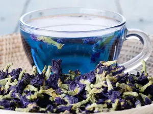 Pure Butterfly Pea Flower Tea Non-GMO Premium Dried Flowers for Blue & Purple Drinks Caffeine-Free Gluten-Free 1.76 Oz Natural Food Dye