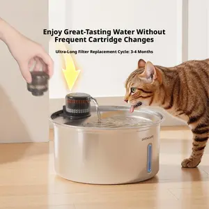Stainless Steel Automatic Cat WaterFountain, Pets Drinking Water Dispenser,Indoor Pet Drinking Fountain, intelligent 3.2L silent water pump automatic water dispenser, cat water dispenser