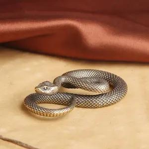 Antique-Style Brass Python Sculpture - Perfect Animal Figurine for Home & Office Decor, Gift Idea Room Ornaments Interior Decoration Accessories