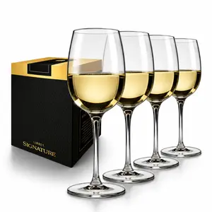 Libbey Signature Kentfield Wine Glasses, 13.25-Ounce, Set of 4, Made in USA, Dishwasher Safe, Classic Stemmed Glassware, Gift Box