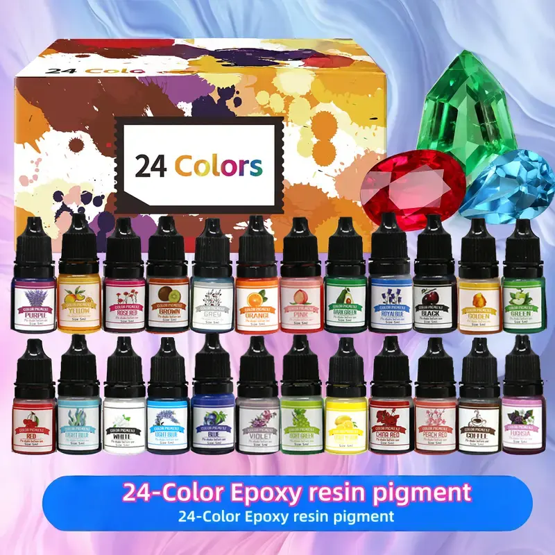 24-color high-concentration epoxy resin coating set, DIY jewelry casting material, jewelry making wax mold material, epoxy resin liquid DIY graffiti and handicraft universal colorant