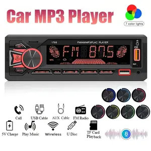 1DIN In-Dash FM Car Radio Stereo, Digital Audio Music Stereo Car Player Radio MP3 Player, Multimedia Car Audio, Works with RCA/USB/SD/AUX-IN And Includes a Colorful Backlight, No Battery Included