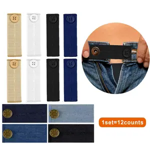 Waistband Extender, 12pcs/set Durable Waistband Extenders for Pants, Elastic Waist Expand Buttons, Sewing Accessories for Jeans, Tailoring Supplies