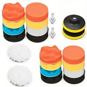 3-Inch Polishing Waxing Sponge Kit for Car Cleaning, Scratch Removal and Self-adhesive Polishing Pad, Car Paint Care Kit, Car Polisher Tool, Car Shine Enhancer