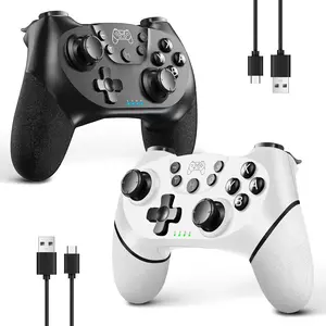 Z-PHP10  Wireless Pro Controller for Nintendo Switch/Lite/OLED/Switch 2, 2 pack, Dual Vibration/Turbo/Ergonomic ! (Black&White)