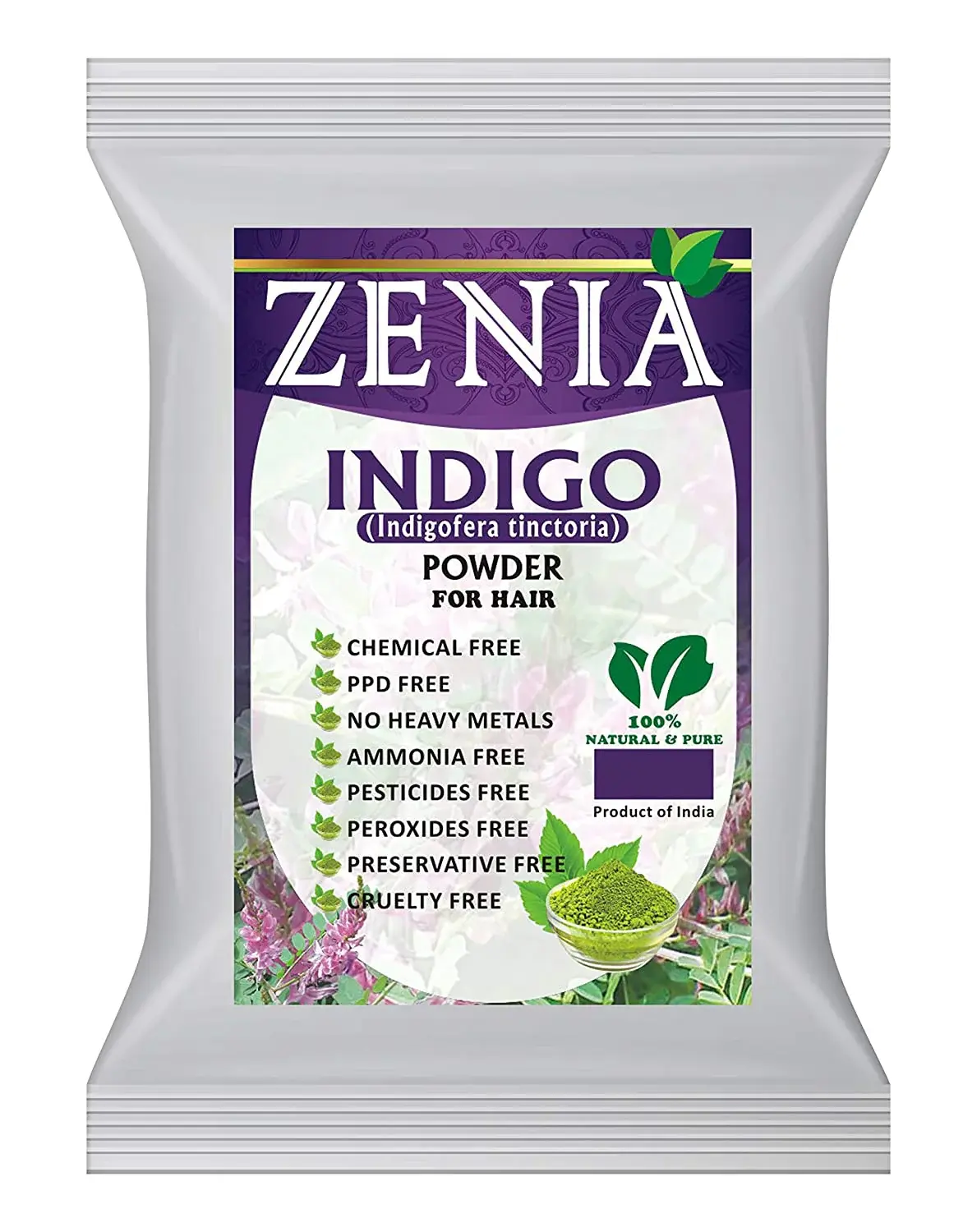 100g - Zenia Indigo Powder Hair & Beard Dye Color Hair Dye Haircare Hair Dye