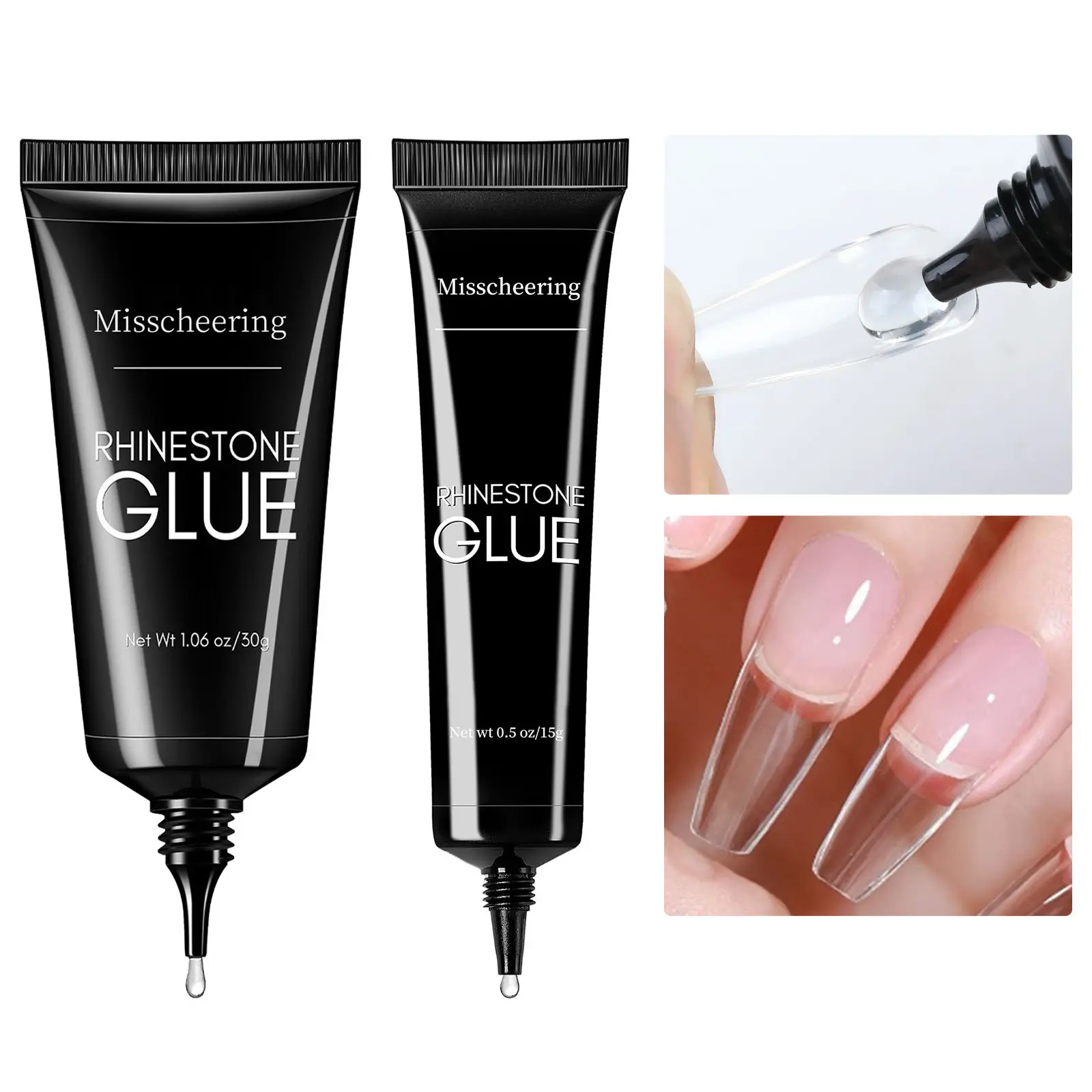 Nail Art Strong No-Wash Adhesive Diamond Glue, Rhinestone Glue Gel, Adhesive Jewelry Glue, Metal Jewelry Strong Adhesive, Non-Flowing, Durable and Strong Without Glue, Nail Gem Glue, Nail Art Products