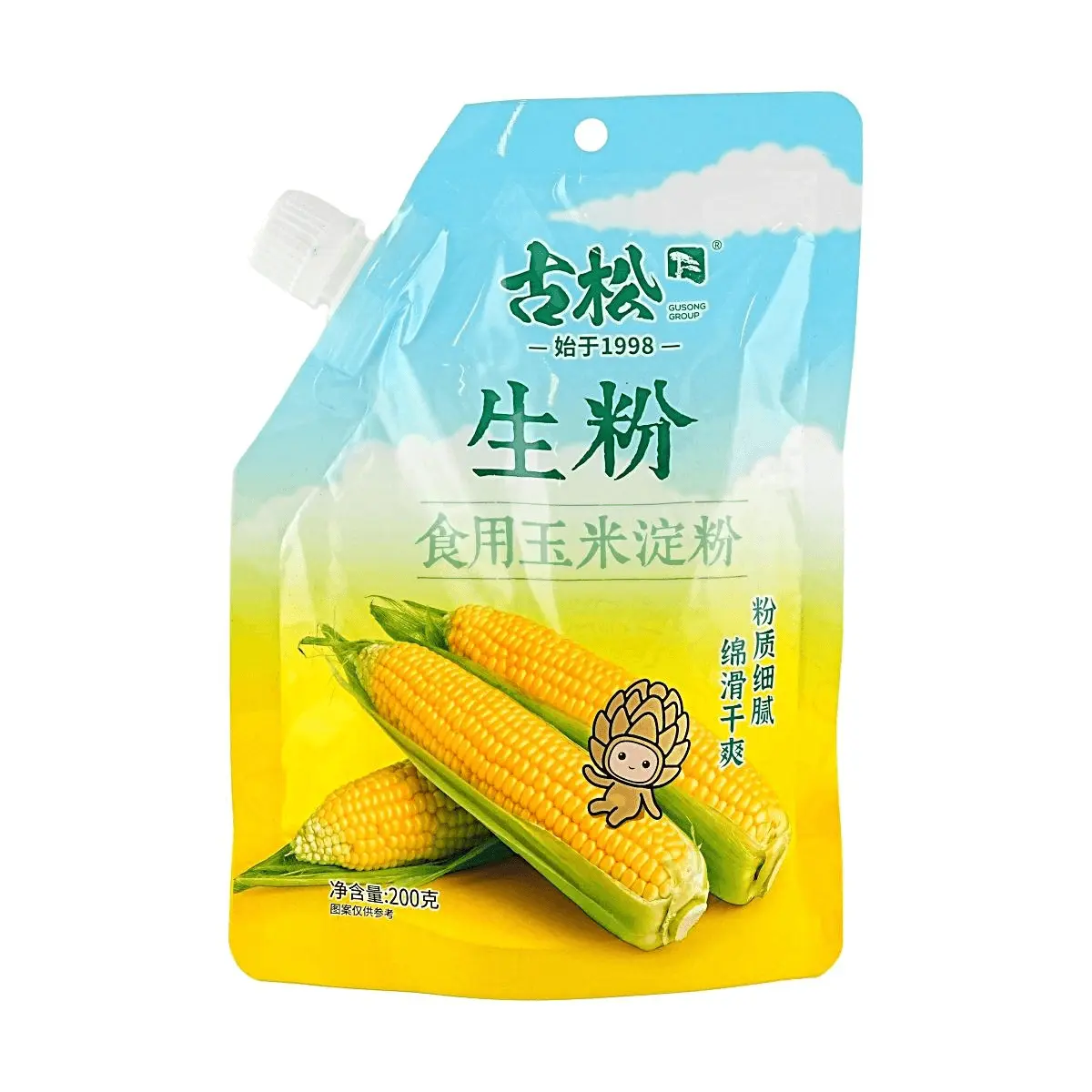 GuSong Premium Corn Starch 200g Fine Texture Thickening Powder for Baking Cooking and Pastry Making