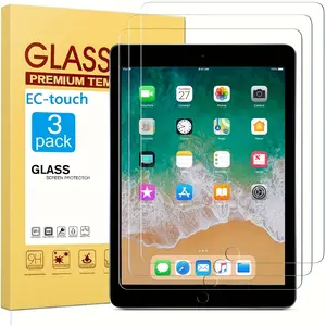 3-Pack Screen Protector for iPad 9.7", iPad Air 1/2, 9h Tempered Glass, Bubble-Free, Scratch-Resistant, Fingerprint-Proof, HD Clear