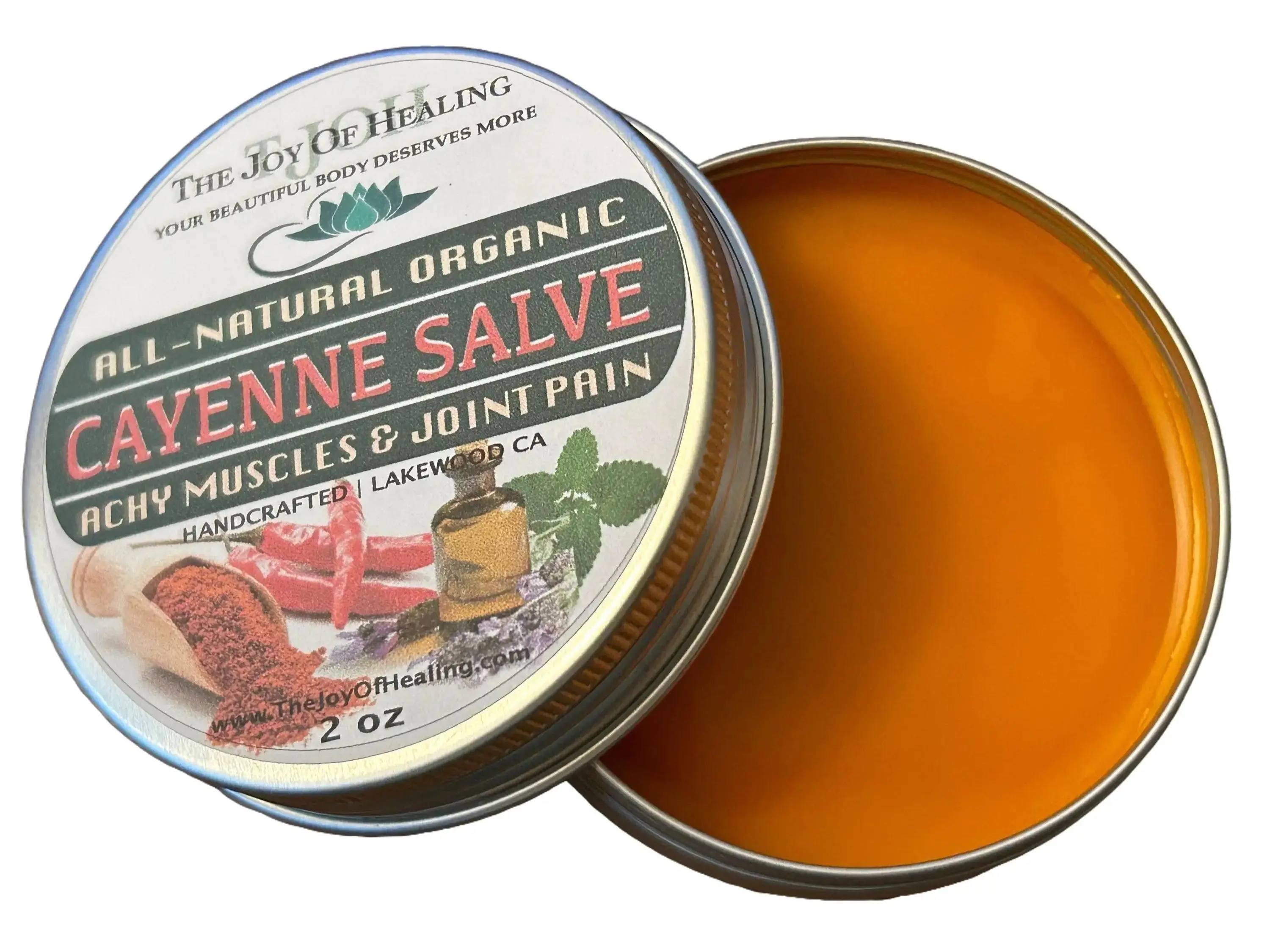 All-Natural Organic Cayenne Herbal Salve for Achy Muscles and Joints