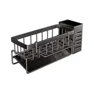 Multifunctional Kitchen Sink Drying Rack, Sponge Drain Holder & Storage Organizer (9.05x3.6x4in) for Home Essentials, Versatile Kitchen Gadget draining