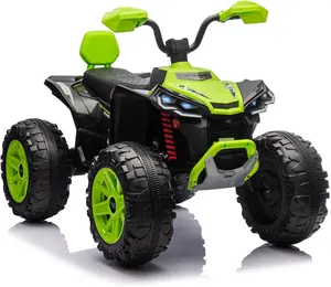 GAOMON Green 24V Kids Ride On ATV Car Two Seater With Powerful Motor Hydraulic Suspension Led Lights Mp3 Music And Safety Certification Green