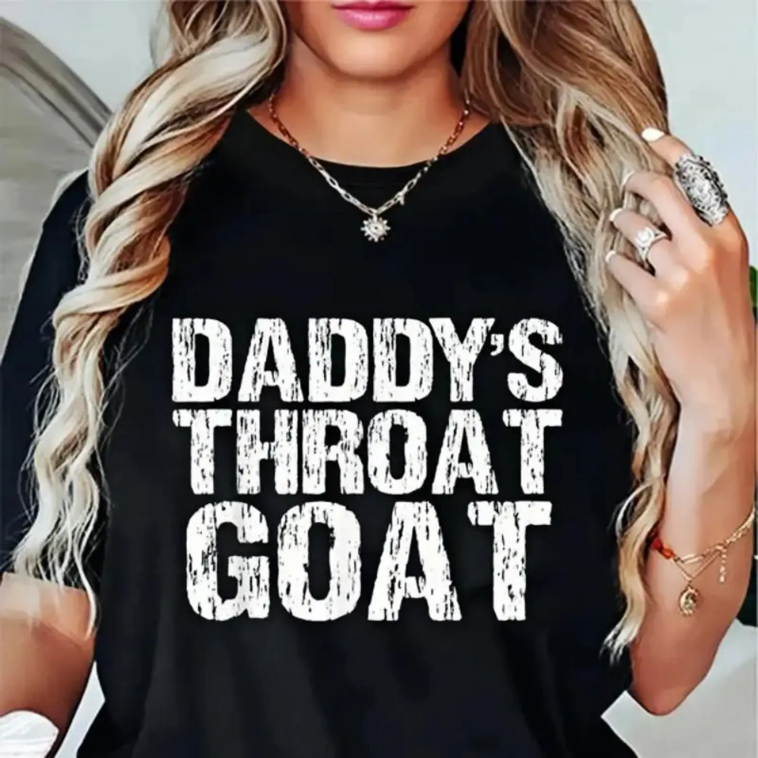 Unisex Daddy Throat Goat Shirt Fun Sexy Adult Distressed Profanity Tee