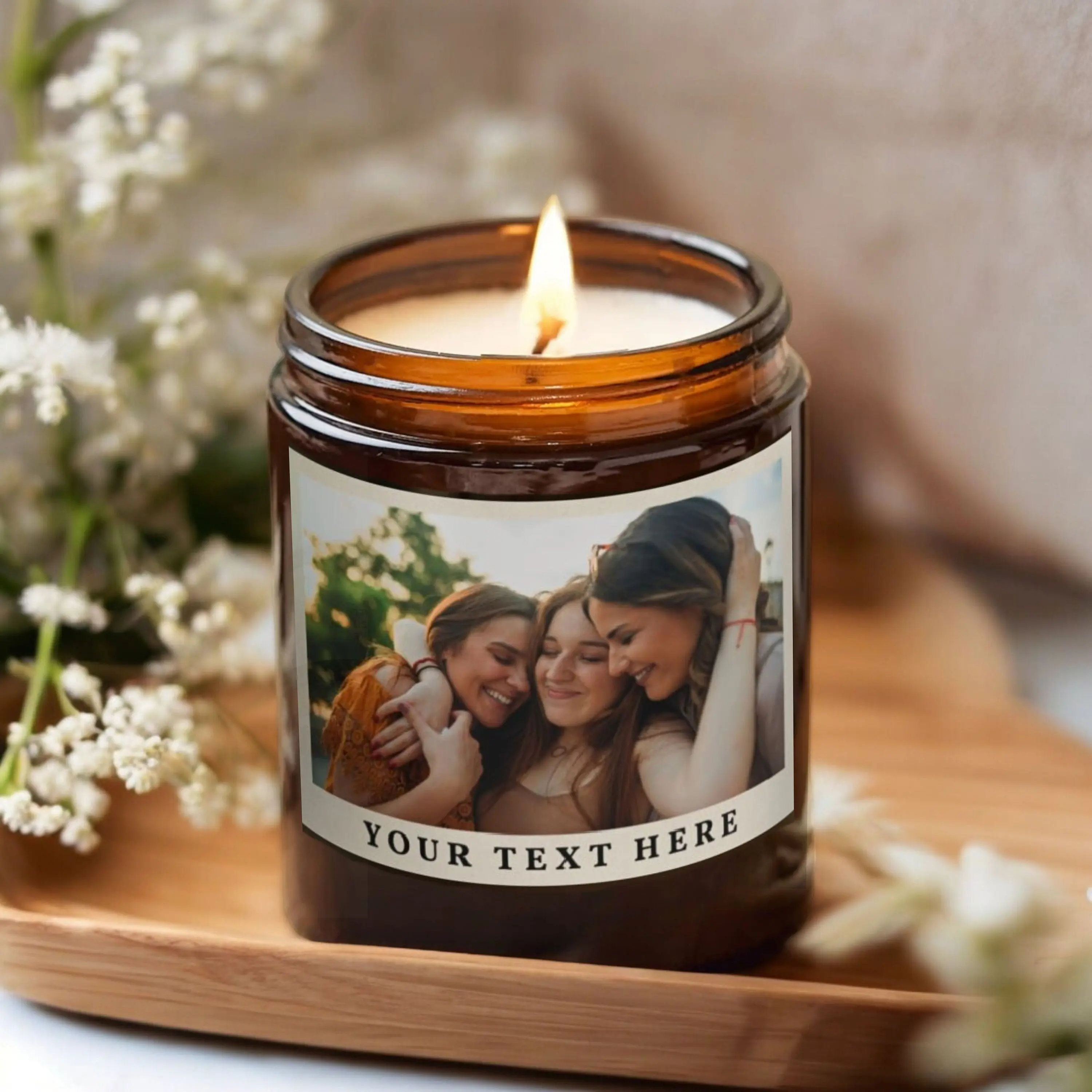 Personalized Photo Candle, Best Friend Candle, Custom Anniversary Gift, Picture Candle Gift, Custom Candle\