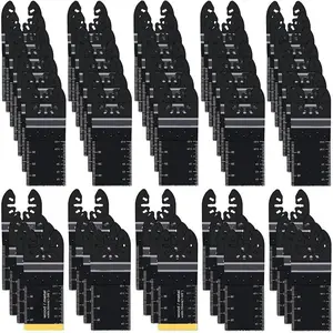 Titanium Saw Blade Set, 55pcs/set Professional Titanium Multitool Blades, Quick Release Multi Tool Kits for Dewalt Ryobi Milwaukee Rockwell Fein Makita