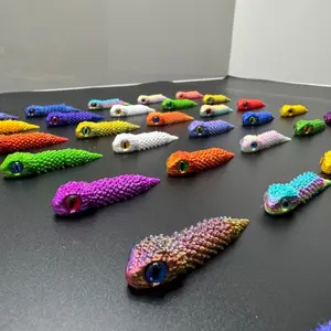 30 pieces - 2.36 inches - 3D printed mini snake, festive decoration, made of PLA material, bright colors, flexible and movable, whimsical home decor, collectible gifts, decoration set, table decoration,articulated mini pocket animals Decorative Figurines