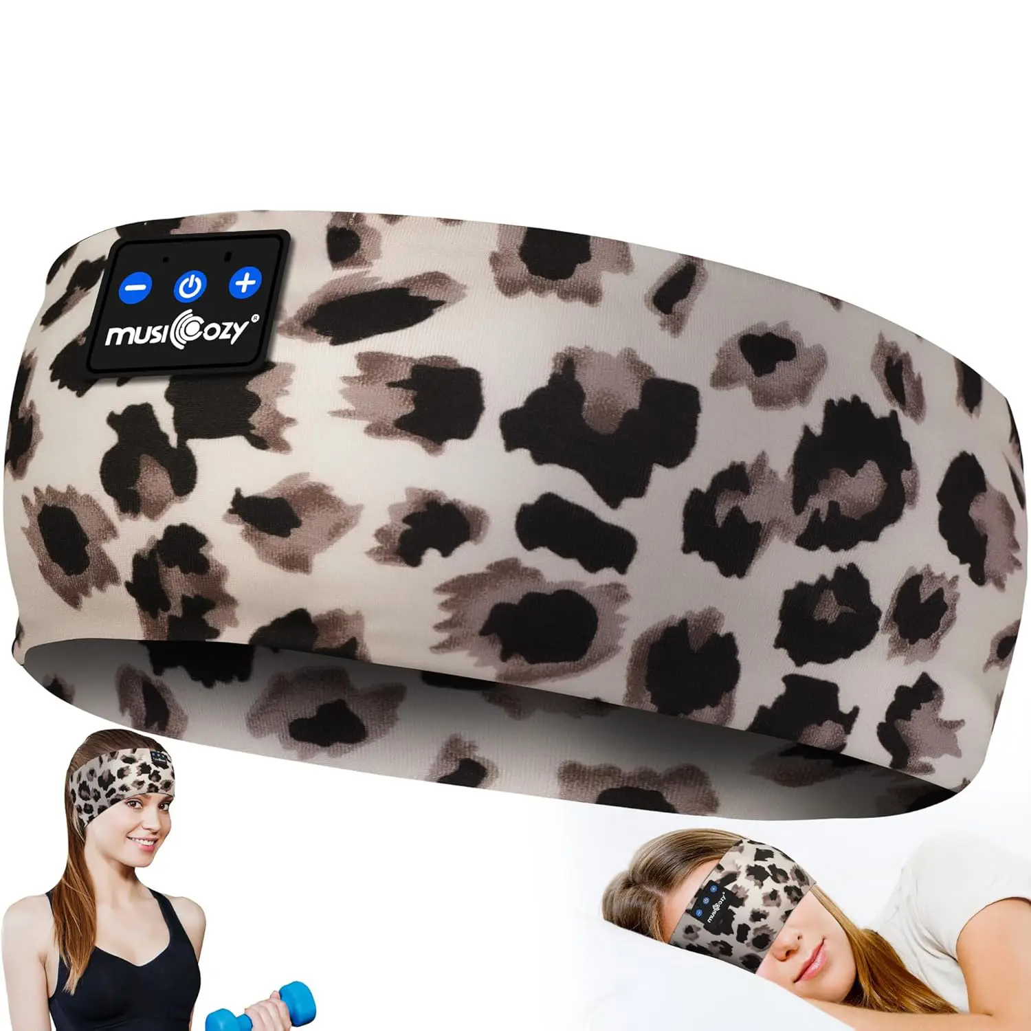 MUSICOZY Bluetooth 5.4 Sleep Headphones Headband, Ultra-Thin Wireless Sleep Mask with HD Stereo Sound, Noise Blocking Headset for Side Sleepers, Workout & Travel, Perfect Christmas Gift, Earbud