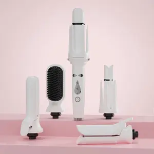 5-In-1 Automatic Rotating Curling Iron Set, Hair Curlers, Multi-Functional Hair Styling Tools, Includes 25mm & 32mm Curls, Hair Straightener Comb, Egg Roll Clips, Hair Styler, Curling Wand Set