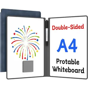 Small Dry Erase Board,12" x 9" Portable Dry Erase White Board,Double-Sided Folding Whiteboard with Pen(Grey)