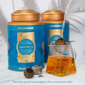 BOGO Tangerine Black Tea 2 Tins 250g/tin 15-20pcs 1 Tea Ball Can Make 400oz Tea