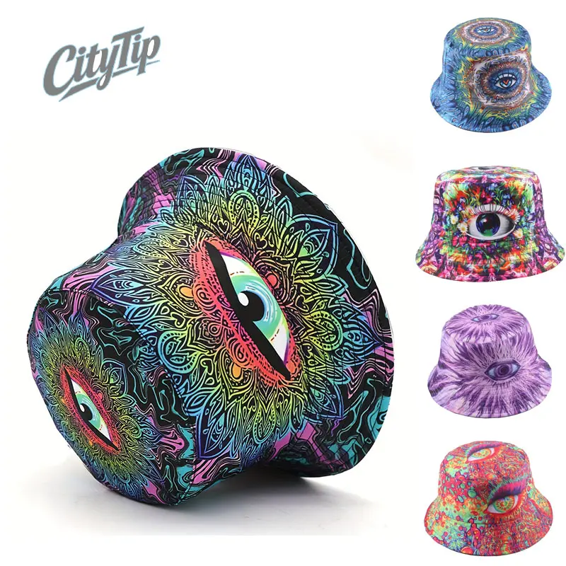 Colorful Big-Eyed Reversible Bucket Hat for Men & Women | Psychedelic Eye Print Fisherman Cap | Lightweight UV Sun Protection Outdoor Hat | Y2K Streetwear Aesthetic, Festival Party Headwear | TikTok Viral Outfit Inspo, Coachella Rave Beach Travel Hat