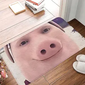 1 pc Christmas Decorations Non-slip Doormat John Pork Is Calling 1 Living Room Kitchen Mat Welcome Carpet Home Decor Rug Flannel Pattern Decor Decorative Area Rug