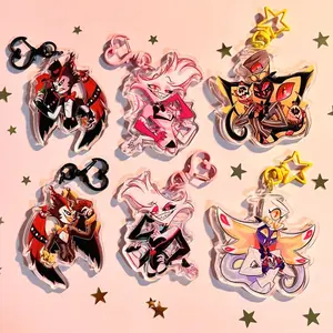 Hazbin Hotel 6 Character Acrylic Keychains, Cutest Anime Styles Bag Charms