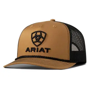 A300090008 Ariat Men's R112 Snap Back Cap - Embroidered Logo - Tan