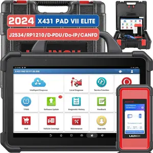 LAUNCH X431 PAD VII Elite, Top J2534 Reprogramming Tool, Intelligent Topology Map Bi-Directional Diagnostic Scanner, ECU Coding, 2 Years Free Update, 60+ Services