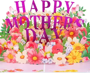 Mother's Day 3D Floral Pop-up Card with Envelope - Unique 3D Flower Design, High-Quality Materials, Perfect for Mothers, Women, Wives, Daughters, Grandmothers, Stepmothers, etc.