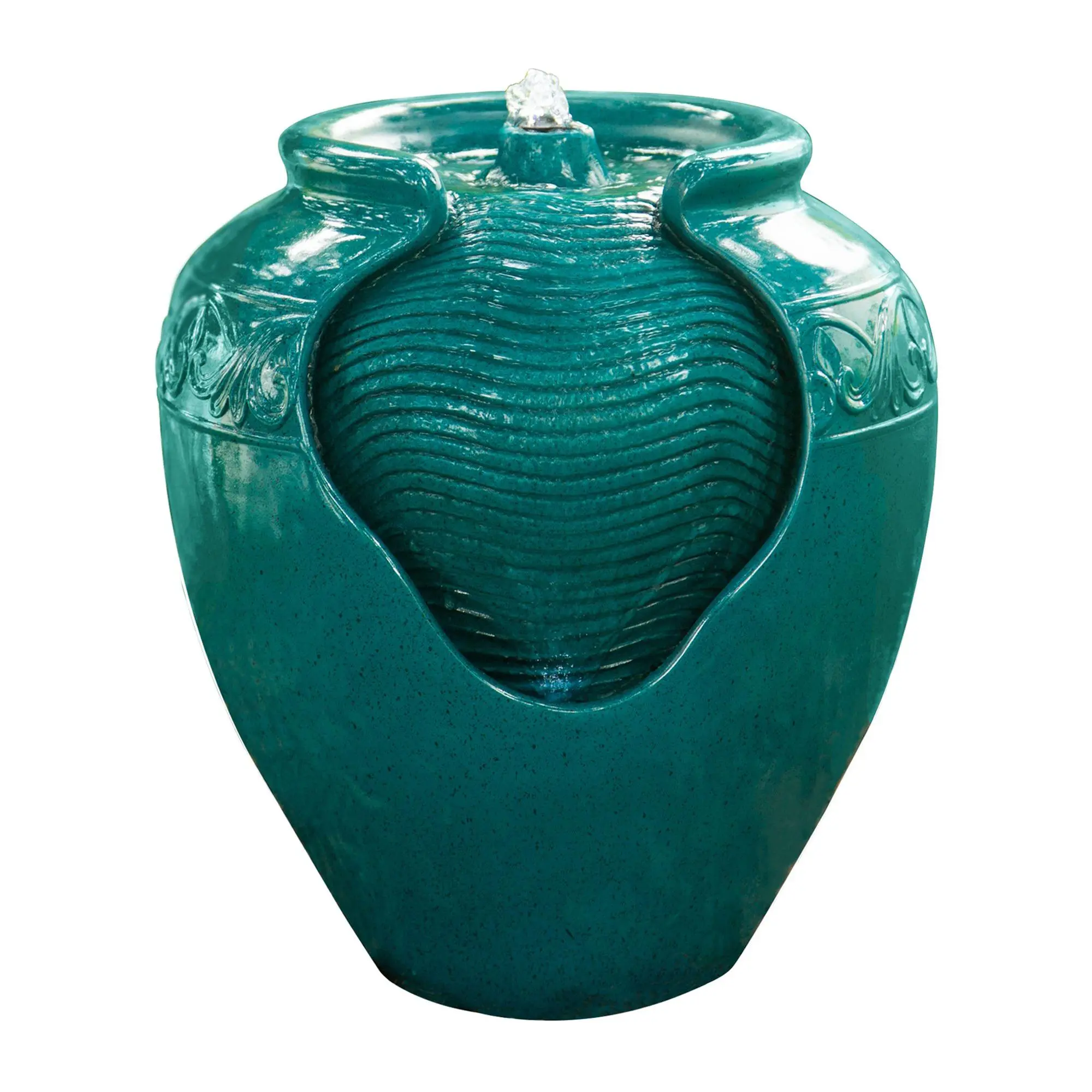 Teamson Home Outdoor Glazed Pot Floor Fountain