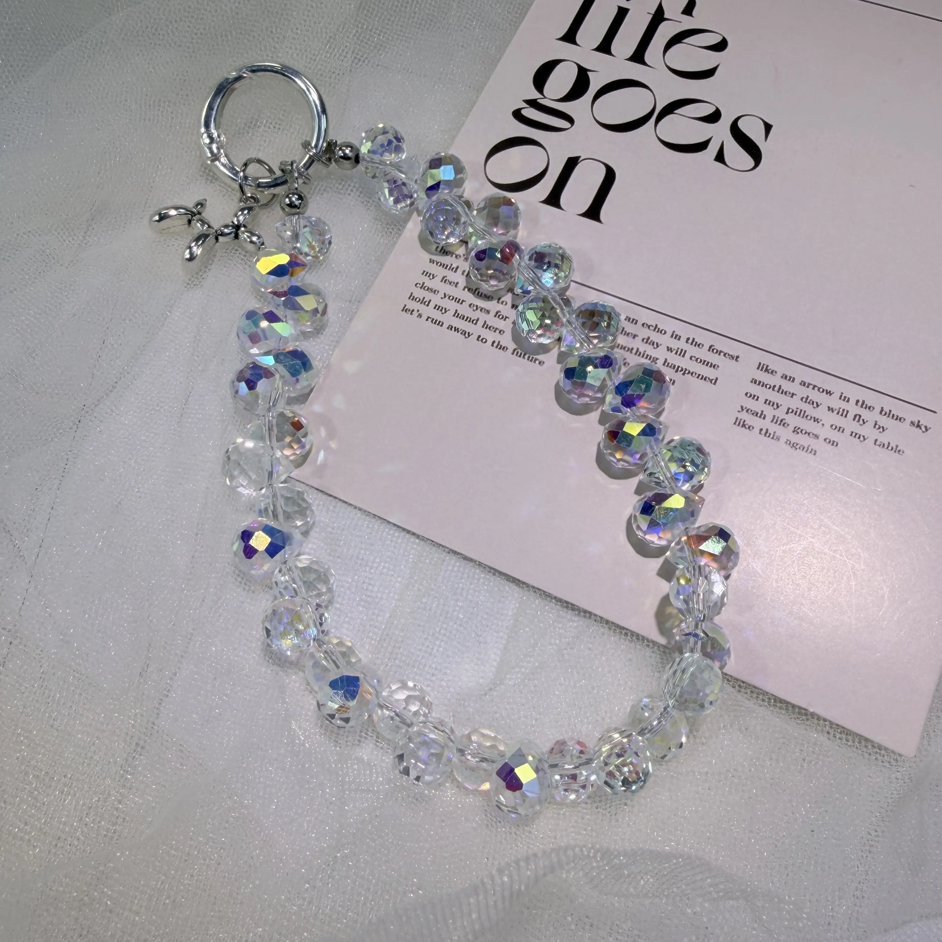 Fashion Mobile Phone Chain & Bag Pendant - Sparkling Beads, Durable & Stylish, Perfect for Daily Use & Gift Giving
