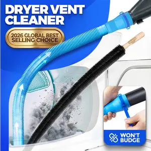 「2026 upgraded」Holikme Dryer Vent Cleaner Kit 2 Pieces - Upgraded Dryer Lint Screens Cleaner Brush Part,Compatible with Most Vacuum Cleaner,Vacuum Hose Attachment & Refrigerator Coil Brush Set Household vacuum attachment seasonal cleaning