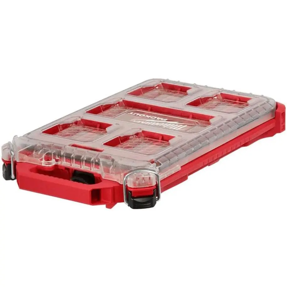 Milwaukee 48-22-8436 Packout Compact Low-Profile Waterproof Power Tool Case, Heavy-Duty Portable Organizer for Garage, Construction Tool Storage, Construction Tool Organizer, Tool Storage Organizer
