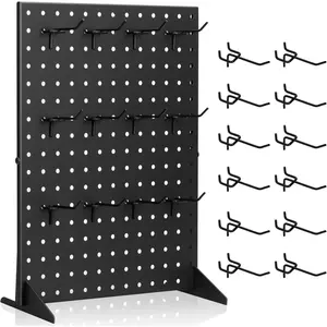 Pegboard Display Stand With 12 Peg Hooks for Retail Craft Shows & Fairs - Metal Product Merchandise Display Rack for Selling Accessories, Display Stands for Boutique, Stores, Vendors & Events