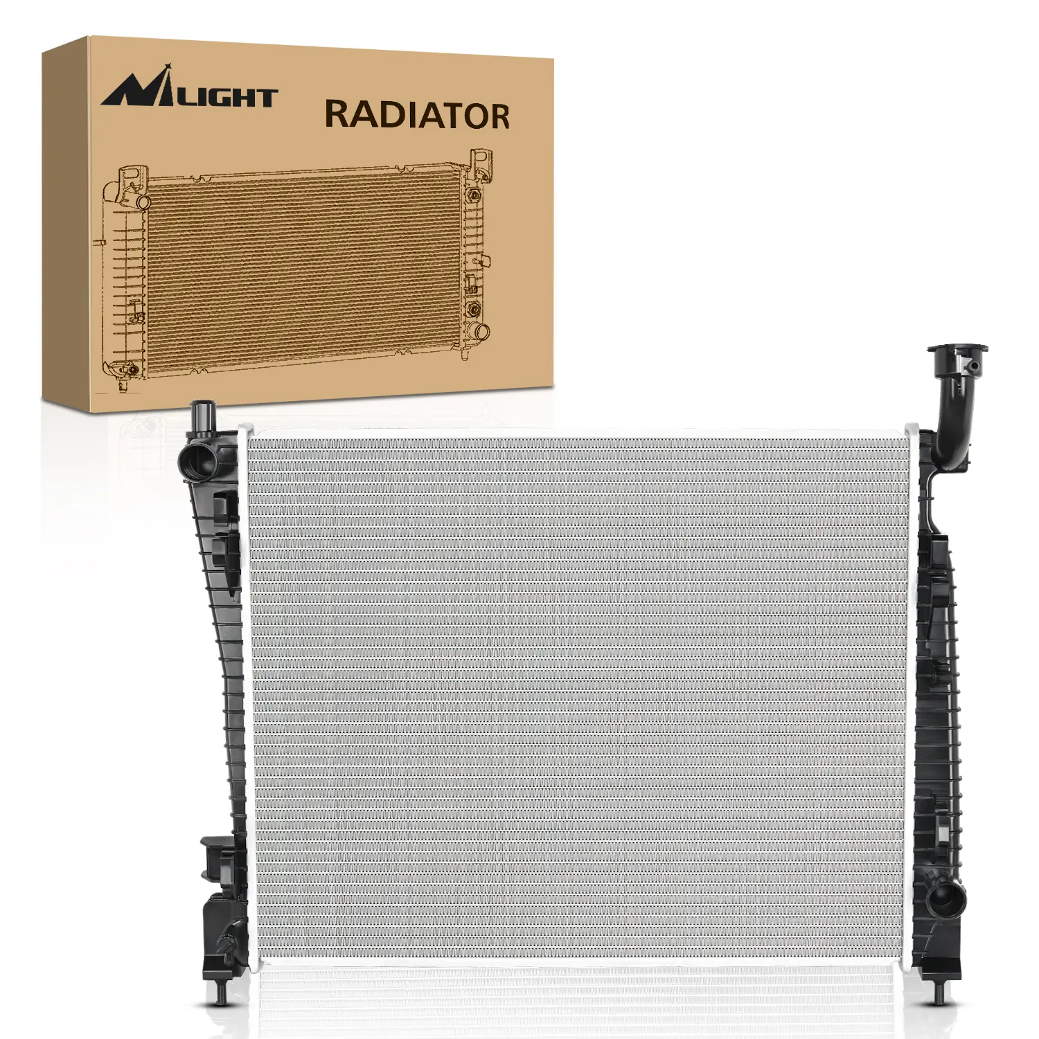 Nilight Aluminum Core Radiator - 100% Leak Tested, 13200c, Boiling Point Increasing, Precision Fold, Heat Dissipation Replacement for Dodge Durango/Jeep Grand Cherokee 2011-2020 3.6L V6,5.7L V8,6.4L V8 AWD/RWD, OEM Compatible (52014529ab,55038001af), Alum