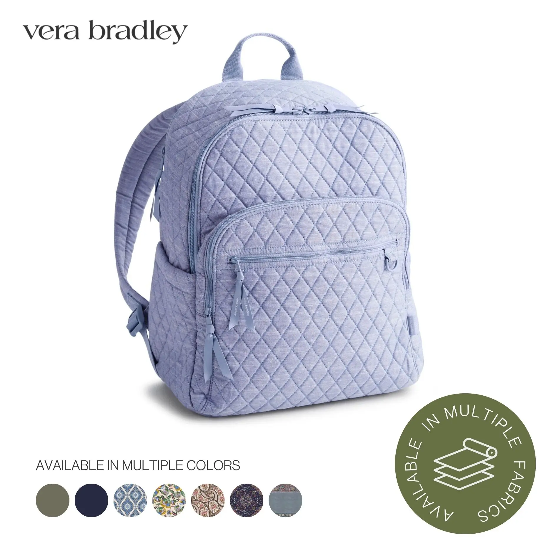 Vera Bradley Large Bancroft Backpack | 15" Laptop Travel Backpack in Multiple Fabrics & Colors with Trolley Sleeve Vera Bradley Large Bancroft Backpack | 15" Laptop Travel Backpack in Multiple Fabrics & Colors with Trolley Sleeve