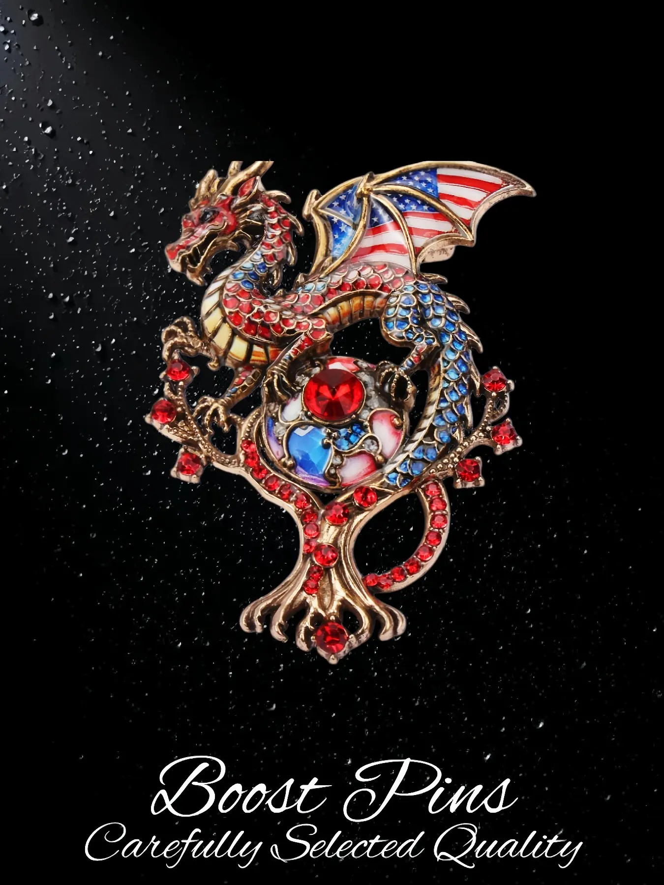 Retro bronze dragon brooch with enamel scales and gradient wings, a fantasy-style statement lapel pin, stylish accessory for outerwear or scarves, perfect birthday gift for her, Brooch Pins