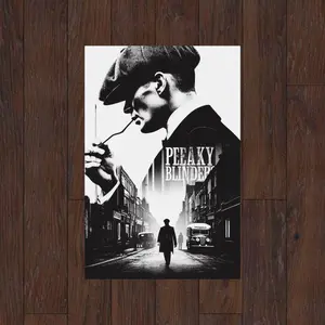 Peaky Blinders Inspired Noir Poster,  Black & White Thomas Shelby Vintage Wall Art