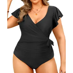 Tempt Me Women's Plus Size One Piece Swimsuits - Tummy Control Bathing Suits Ruffle Swimwear  SwimWeek  summervibes