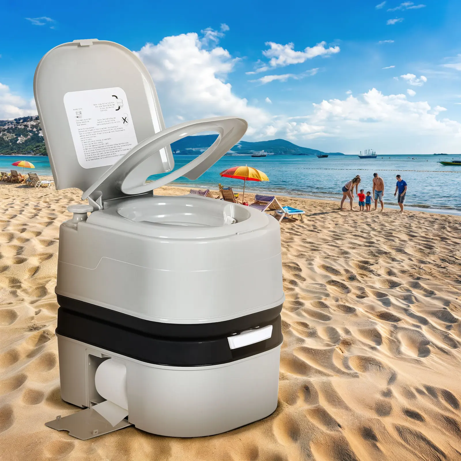 OEDRO 6.3GAL Portable Potty Toilet Outdoor Camping Portable Travel Mobile Flush Toilet