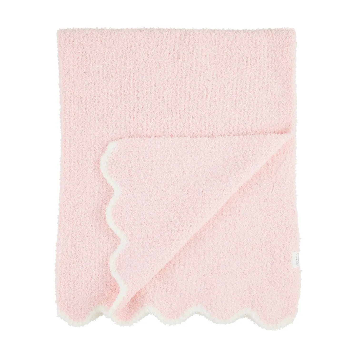 Pink Scallop Chenille Blanket
