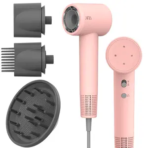 AINA Hair dryer with diffuser, brush for women magnetic attachments, BLDC high speed blow dryer,Brushless motor,ionic
